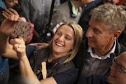 A supporter took a selfie with Libertarian presidential candidate Gary Johnson after he addressed the rally in Shakopee Thursday night.