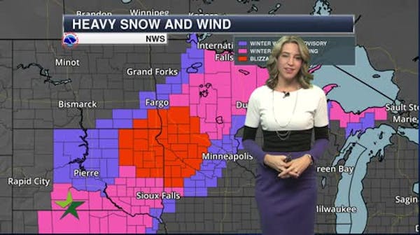 Forecast: Rain, snow, 45 mph winds; blizzard to the west