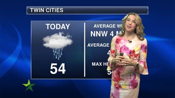 Morning forecast: Cool and rainy, with a high in mid-50s