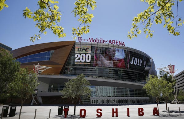 The T-Mobile Arena in Las Vegas, the future home of the city’s NHL expansion franchise, already is running promotions for the team on its outdoor vi