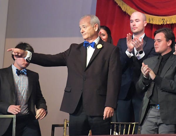 Bill Murray acknowledges the crowd gathered at the 19th annual Kennedy Center's Mark Twain prize for American humor awarded this year to him Oct. 23 i