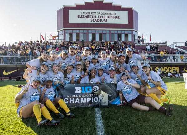 Minnesota's women's soccer team celebrated its Big Ten championship Sunday.