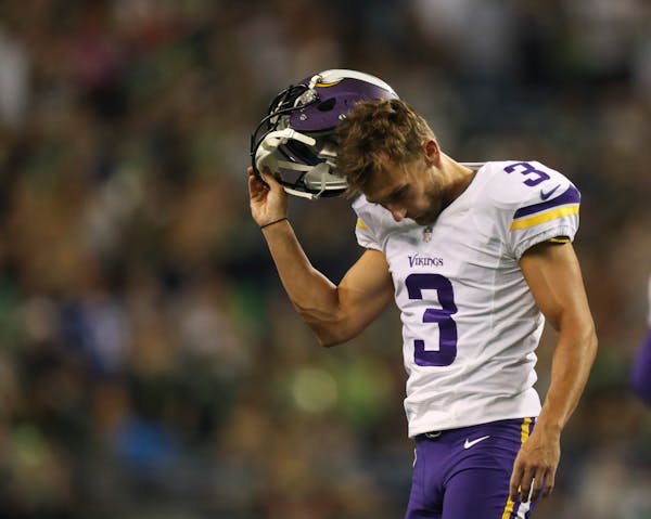 Blair Walsh's four missed extra-point kicks are the most in the NFL this season. He was released this week by the Vikings.