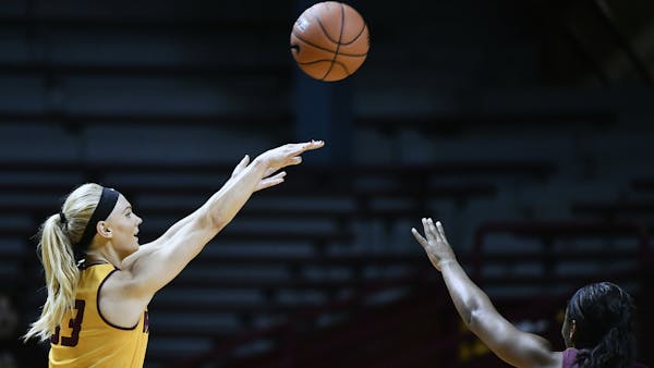 Junior guard Carlie Wagner, left, and her 18.9-point scoring average return, and the 2016-17 Gophers will try to work in several newcomers and transfe