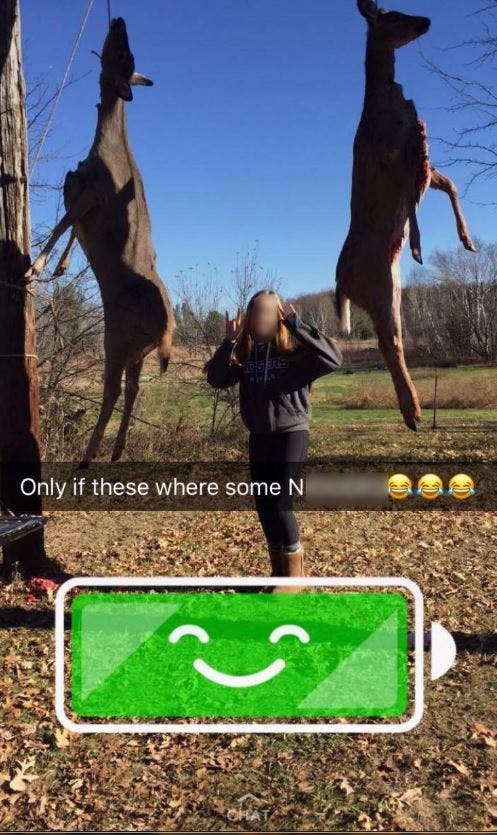 Snapchat pic of dead deer, the N-word has attention of Maple Grove police