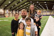 Vikings center Joe Berger and his wife, Abby, posed with their children, from left to right, Gavin, 9; Ella, 4; Blake, 6; and Macy, 6 months. The Berg