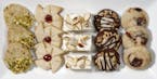 The five finalists. of the 2016 Cookie contest. Crystal Schleuder (Nut Goodie Th prints), Babbitt, MN Karen Cope (Almond Ricotta Bars) S, Mpls MN Pam 