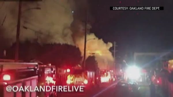 Raw Video: Fatal warehouse fire in Oakland, Calif.
