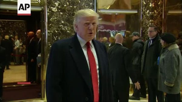 President-elect surprises media at Trump Tower