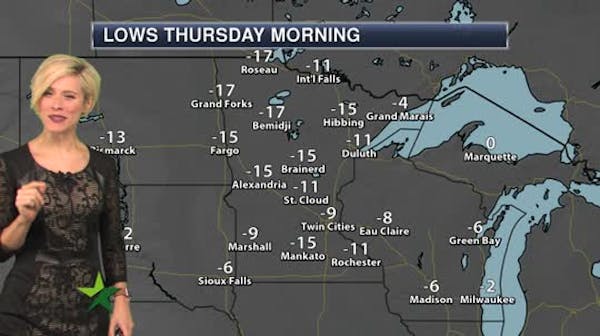 Evening forecast: Low of minus-11; bitterly cold with more snow on the way