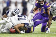 Adam Thielen's fumble on a punt return in the fourth quarter resulted in Dallas scoring the go-ahead touchdown.
