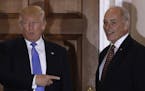 President-elect Donald Trump spoke to the media as he stood with retired Marine Gen. John Kelly on Nov. 20 at the Trump National Golf Club Bedminster 