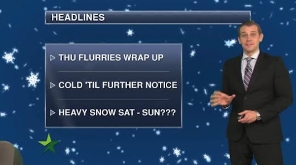 Evening forecast: Low of 11; chance of snow with wind
