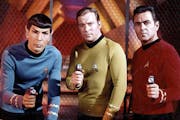 The original “Star Trek” series starred, from left, Leonard Nimoy, William Shatner and James Doohan.
