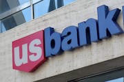 U S Bank signage at one of their Minneapolis buildings.