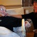 Terry Doyle has been at a nursing home in Robbinsdale since breaking her leg. Sandy O’Connell brought her socks as a Christmas present.
