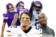 A busy Vikings offseason will include decisions on several veterans, including, clockwise from upper left, QB Sam Bradford, DB Terence Newman, RB Adri