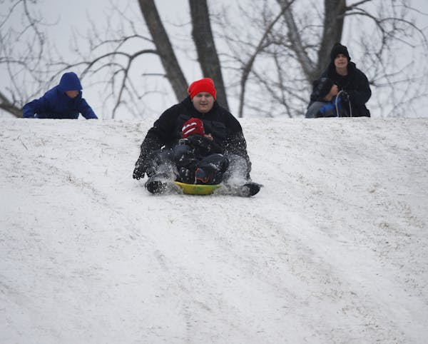 The sledding hill at French Regional Park is one of the steepest in the Twin Cities.
