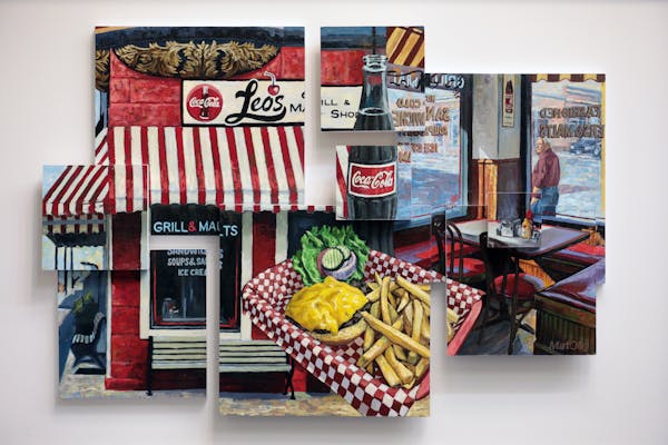 A finished and assembled piece from artist Mat Ollig’s diner series.
