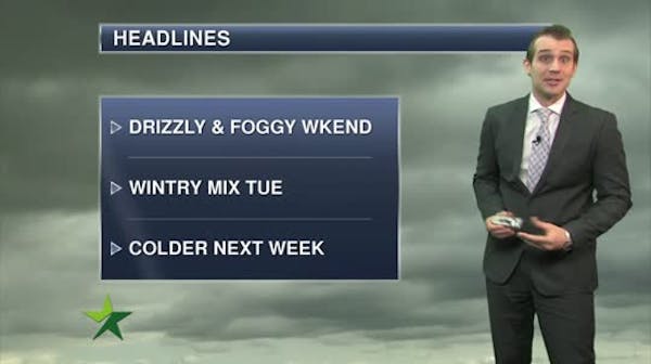Evening forecast: Low of 36; brief showers tonight, then drizzle on and off Saturday
