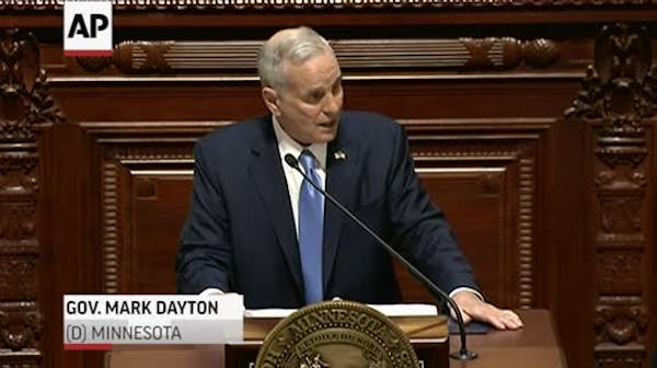 Gov. Dayton collapses during speech