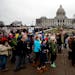 Marchers made their way around the Capitol Mall. Minnesota Citizens Concerned for Life (MCCL) held a march in front of the Minnesota State Capitol on 