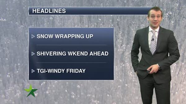 Afternoon forecast: Snow ends; mid-30s