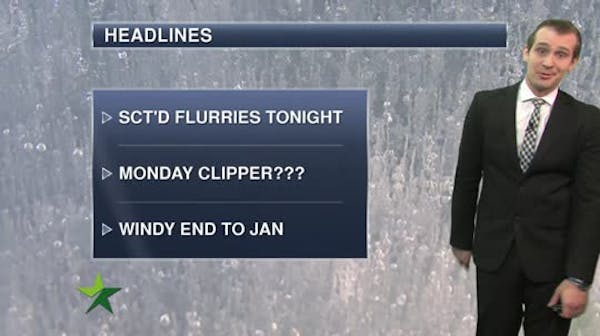 Afternoon forecast: Mostly cloudy, chance of flurries
