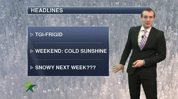 Evening forecast: Cold sun this weekend
