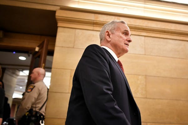 Gov. Mark Dayton left the news conference after announcing that he had prostate cancer Tuesday, a day after fainting while delivering his State of the