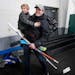 Ryan Suter carried his son (and steady companion), Brooks, 6, after the boy’s practice at Minnesota Made Hockey in Edina. ] CARLOS GONZALEZ � cgon