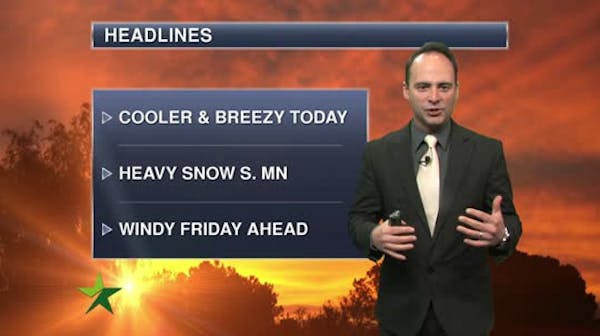 Morning forecast: Cloudy, cooler, snow on the way