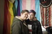 Minneapolis mom Alison Yocom, left, and her 13-year-old son, George, who is transgender, were wary after President Donald Trump this week rescinded fe