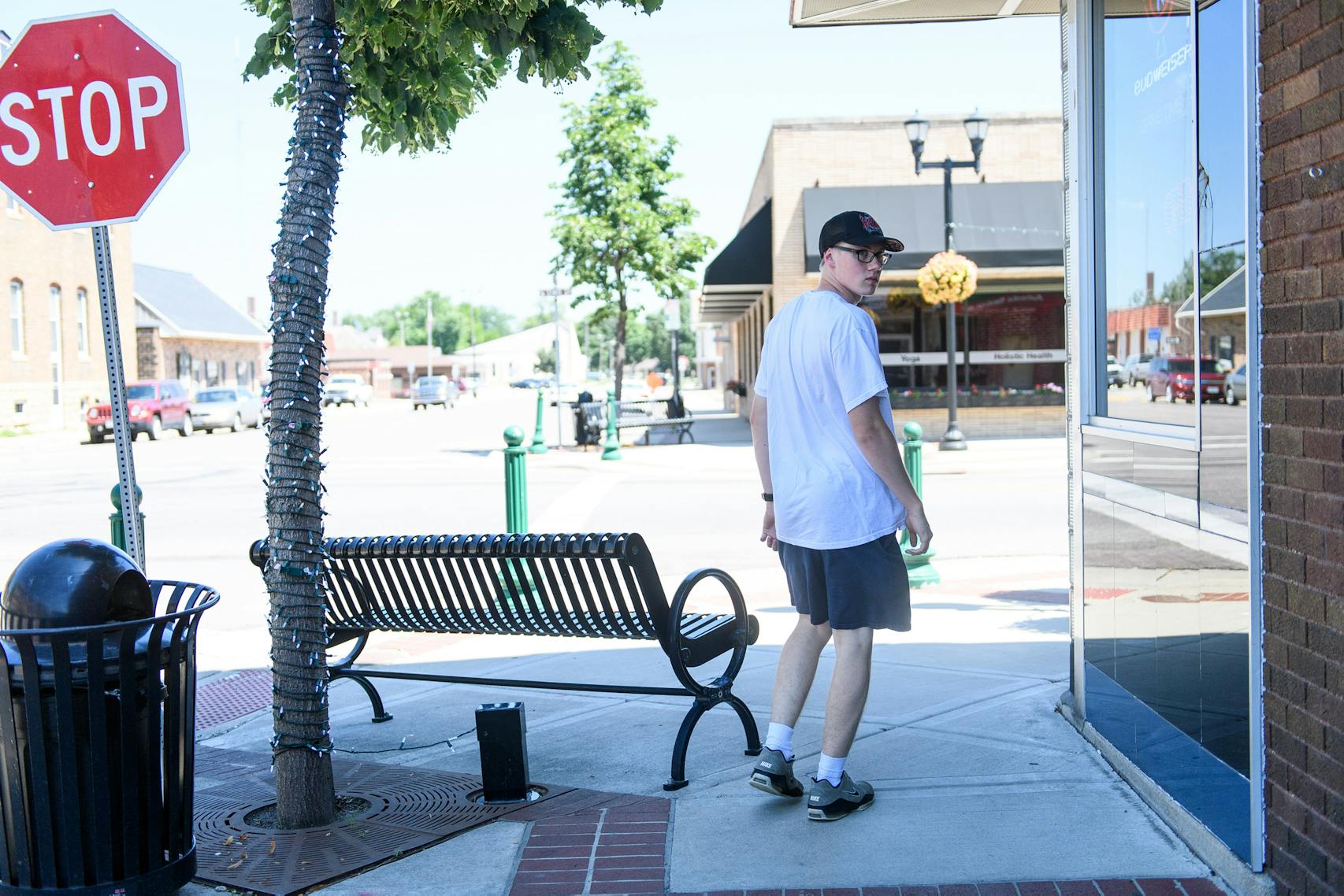 LaDue, in downtown Waseca, is rebuilding his life by trying to better himself and find happiness.