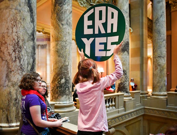 After a press conference calling for the passage of the long-sought Equal Rights Amendment, women gathered in support are fanning out across the State