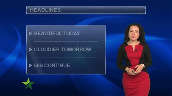 Afternoon forecast: Mostly sunny, upper 50s and calm winds