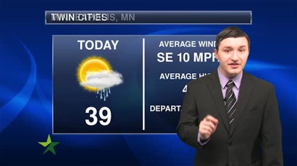 Afternoon forecast: Mix of sun and clouds, high near 40