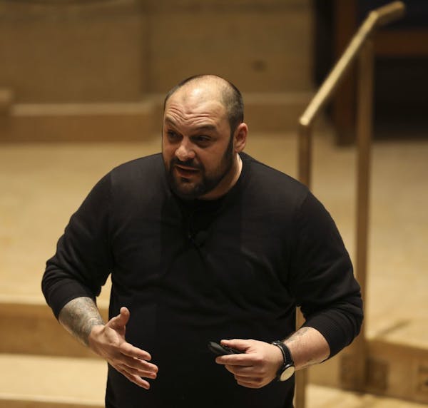 Christian Picciolini told his story Thursday night at Temple Israel in Minneapolis about growing up in Chicago and entering the white supremacist move