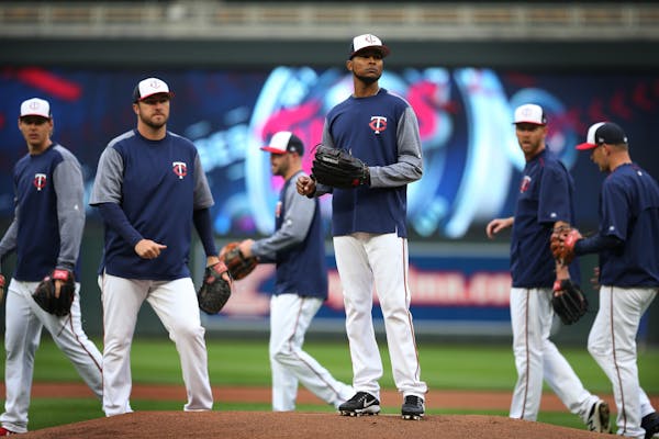 The Minnesota Twins pitcher Ervin Santana prepared for his opening day.