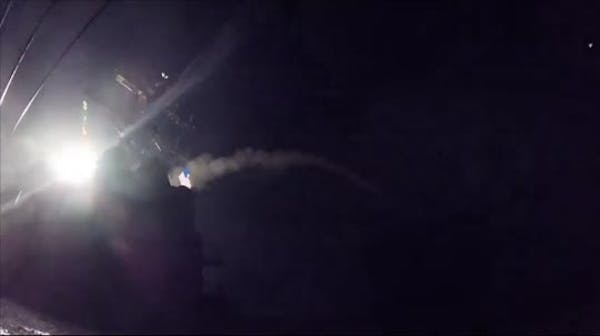 Raw: Missiles fired at Syria from USS Porter