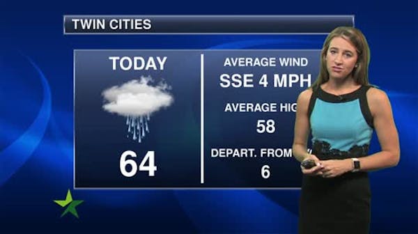 Afternoon forecast: Cloudy, with occasional rain