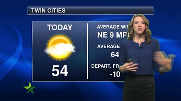 Afternoon forecast: Mix of clouds and sun; high of 54