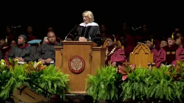 DeVos heckled at graduation commencement speech