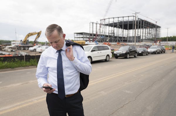 Don Becker, the project executive for the Vikings’ new facility in Eagan, stood near the property Wednesday. The Vikings invited media there to prov