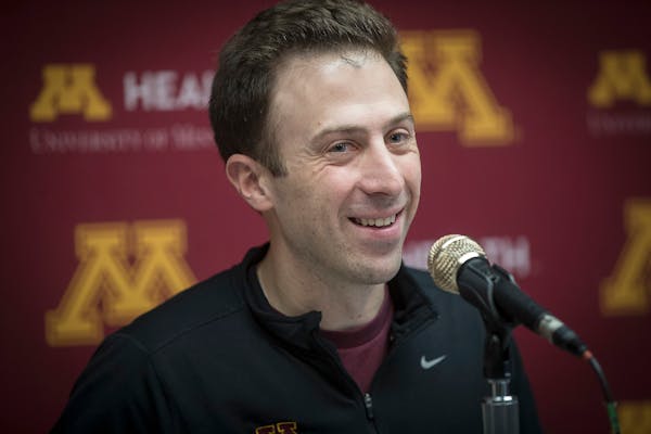 Gophers basketball coach Richard Pitino met with the media before the Gophers headed for the opening round of the NCAA tournament in Milwaukee