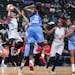 Minnesota Lynx guard Renee Montgomery (21) tried to shoot for a basket in the first quarter.
