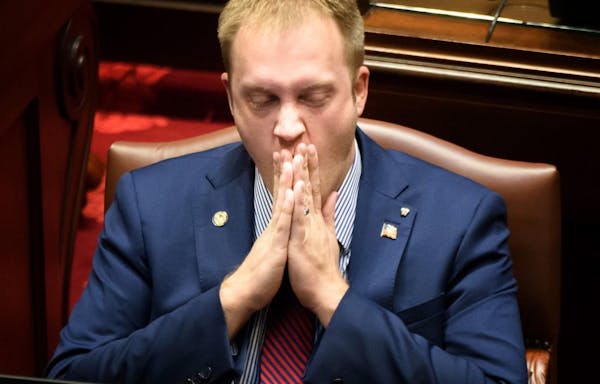 Sen. Justin Eichorn, R-Grand Rapids, tried to hold back a yawn at 6:52 a.m. Wednesday as the Senate neared its special session adjournment deadline wi