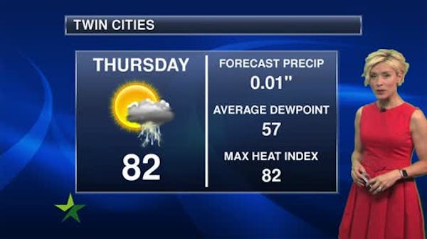 Evening forecast: Low of 66; shower or storm possible in spots