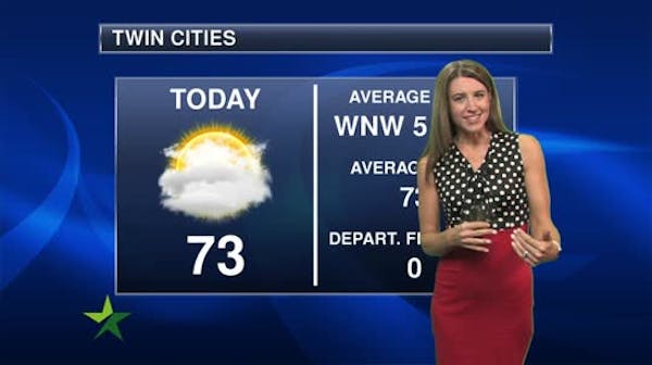 Morning forecast: Cooler, with a high around 70