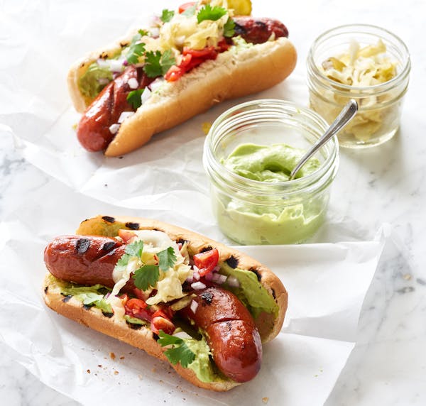Patagonia Hot Dogs With Avocado Mayo.